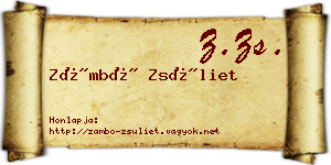 Zámbó Zsüliet névjegykártya